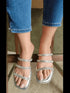 Womens Silver Shimmer Flats